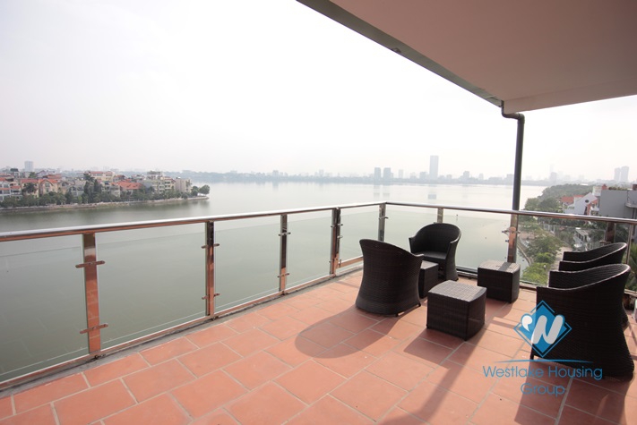 Lake view one bedroom apartment for rent in Tay Ho area.